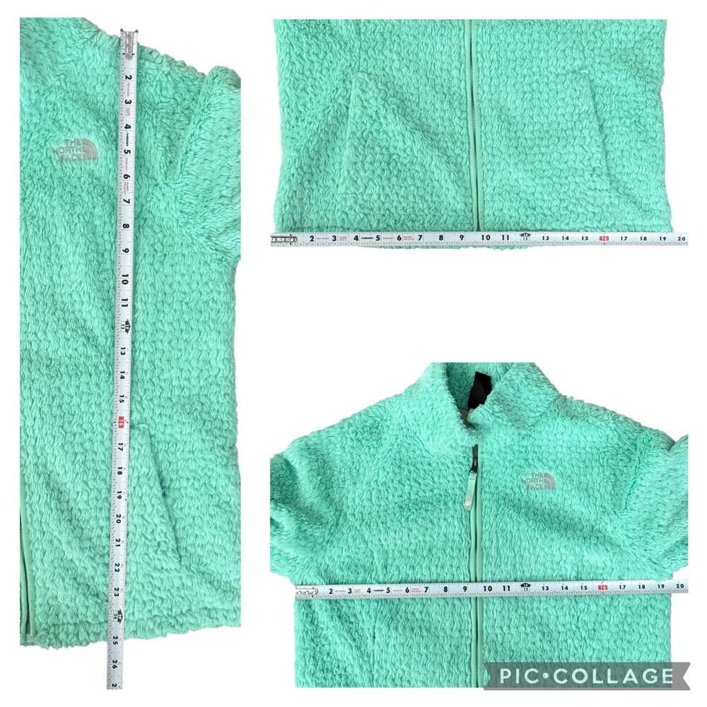The North Face Laurel Fleece Full Zip Jacket Mint Green Youth Kids Girl’s XL 18 - Picture 8 of 11
